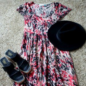 Vintage Anthropologie Patterned Summer Dress Sz M